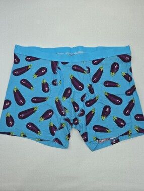 Old Navy Men's Eggplant Print Blue Boxer Briefs Size XL NWOT BM-3930
